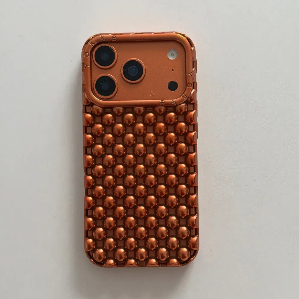 Electroplated Silver Bead Summer Cooling Case for iPhone 17 Pro Max, 16 Pro Max, 15, and 14 - Shockproof Soft Protective Cover for Aesthetic Smartphone Protection