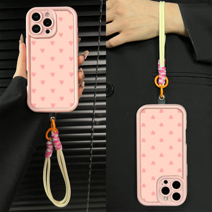 Stylish Heart Pattern Phone Case for iPhone and Samsung, Shockproof and Durable, Ideal for Girls. Model: Jy29A