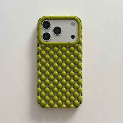 Electroplated Silver Bead Summer Cooling Case for iPhone 17 Pro Max, 16 Pro Max, 15, and 14 - Shockproof Soft Protective Cover for Aesthetic Smartphone Protection