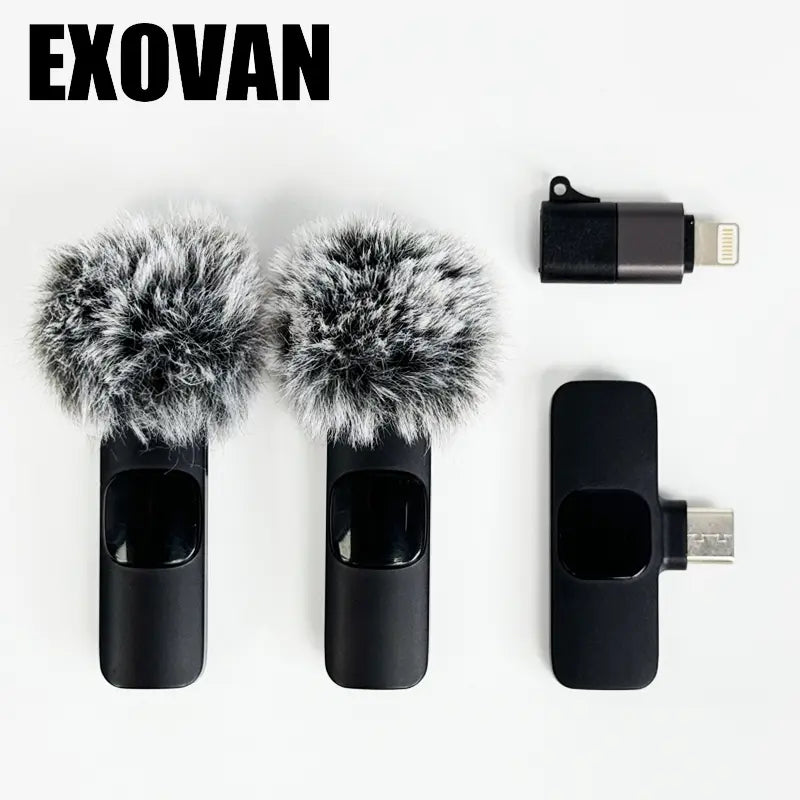 Wireless Mini Microphone Set for iPhone, Android, and iPad - High-Quality Clip-On Microphones for Recording, Live Streaming, and Vlogging with USB-C Interface