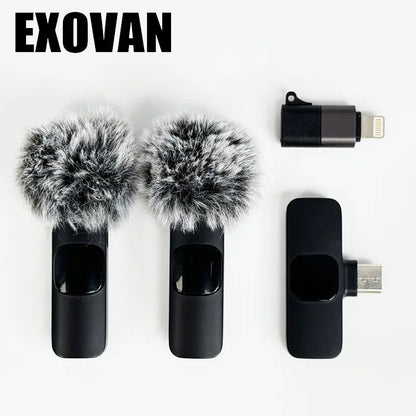 Wireless Mini Microphone Set for iPhone, Android, and iPad - High-Quality Clip-On Microphones for Recording, Live Streaming, and Vlogging with USB-C Interface