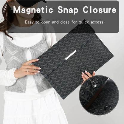 15.6-Inch Laptop Sleeve Padfolio and Document Organizer for MacBook, Notebook, and iPad - Slim, Scratch-Resistant Portfolio Case with Magnetic Closure for Office, School, and Travel - Ideal Gift for Students and Professionals