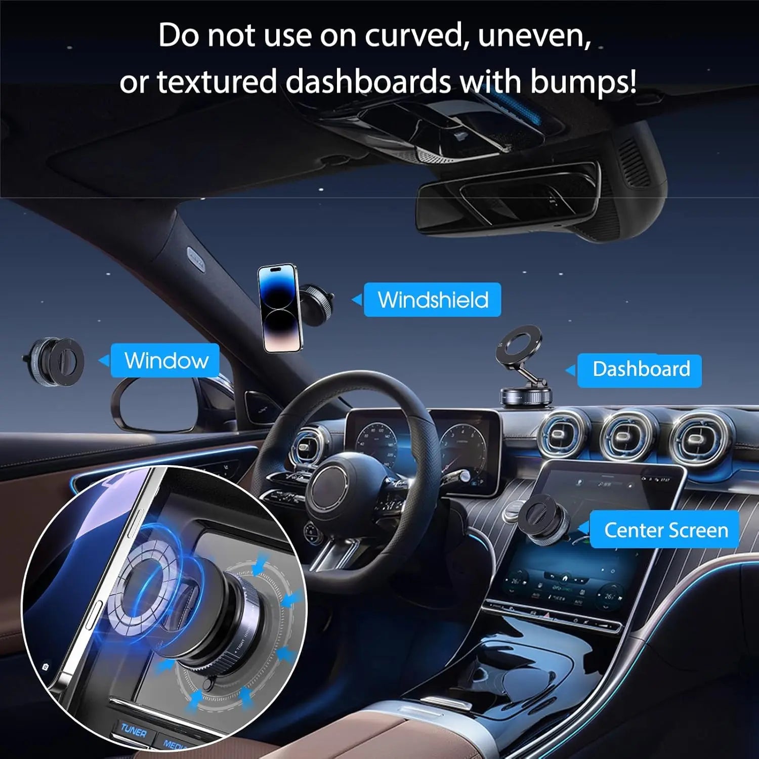 Magnetic Suction Phone Holder - Foldable and Retractable Hands-Free Mount for Car, Gym, and Smooth Surfaces, Compatible with All Smartphones