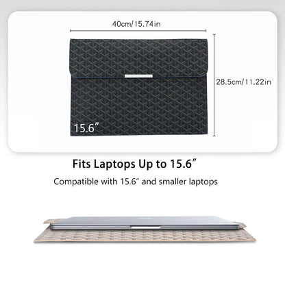15.6-Inch Laptop Sleeve Padfolio and Document Organizer for MacBook, Notebook, and iPad - Slim, Scratch-Resistant Portfolio Case with Magnetic Closure for Office, School, and Travel - Ideal Gift for Students and Professionals