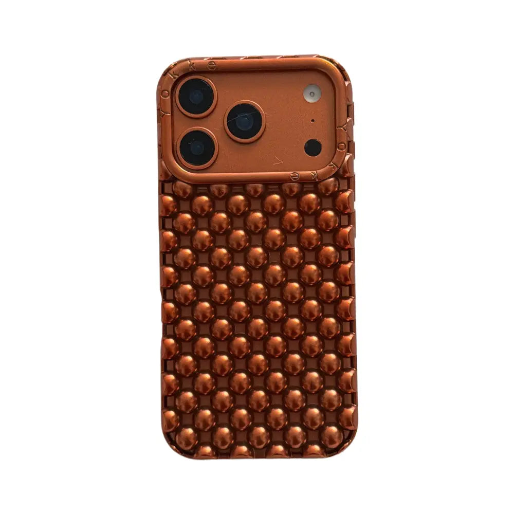 Electroplated Silver Bead Summer Cooling Case for iPhone 17 Pro Max, 16 Pro Max, 15, and 14 - Shockproof Soft Protective Cover for Aesthetic Smartphone Protection