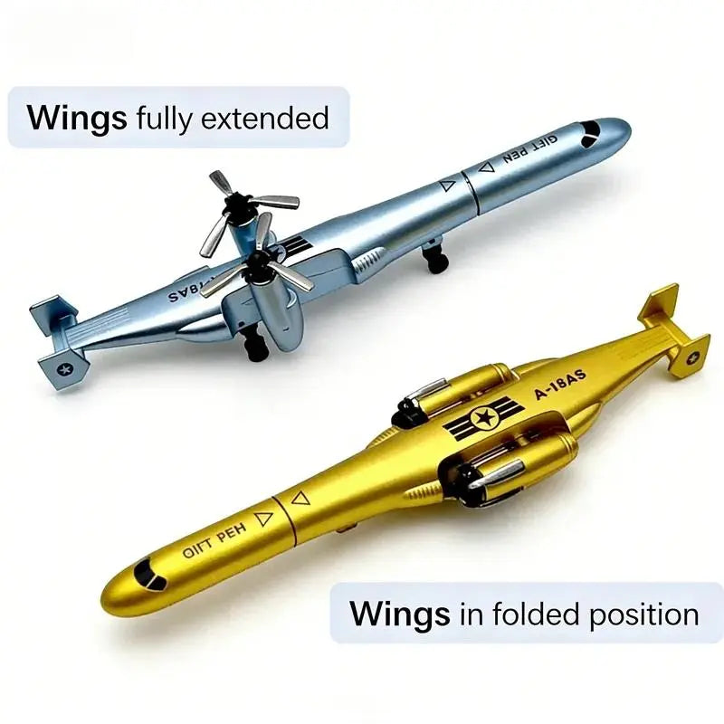 Airplane and Combat Helicopter Shaped Neutral Pen Set, 0.5mm Fine Point Black Ink - Professional Office and Study Desk Accessories