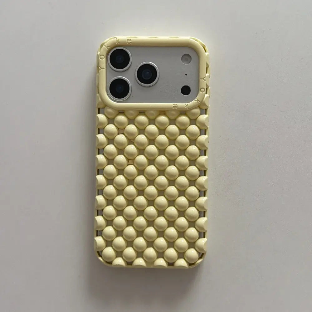 Electroplated Silver Bead Summer Cooling Case for iPhone 17 Pro Max, 16 Pro Max, 15, and 14 - Shockproof Soft Protective Cover for Aesthetic Smartphone Protection