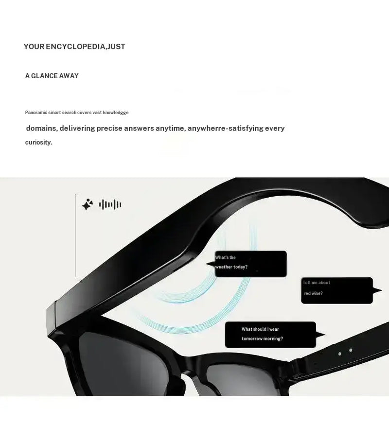 AI-Enhanced Smart Glasses with 8MP Light-Sensitive Lenses, Touch and Button Controls, Bluetooth Connectivity, Real-Time Translation, and Video Recording Features