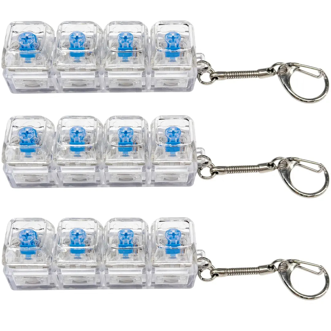 LED Keyboard Fidget Toy Keychain - 4-in-1 Stress Relief Button Clicker for Decompression and Relaxation