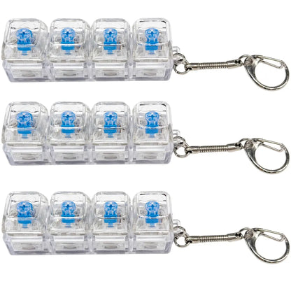LED Keyboard Fidget Toy Keychain - 4-in-1 Stress Relief Button Clicker for Decompression and Relaxation