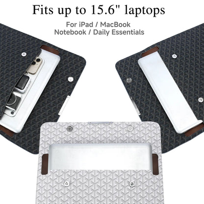 15.6-Inch Laptop Sleeve Padfolio and Document Organizer for MacBook, Notebook, and iPad - Slim, Scratch-Resistant Portfolio Case with Magnetic Closure for Office, School, and Travel - Ideal Gift for Students and Professionals