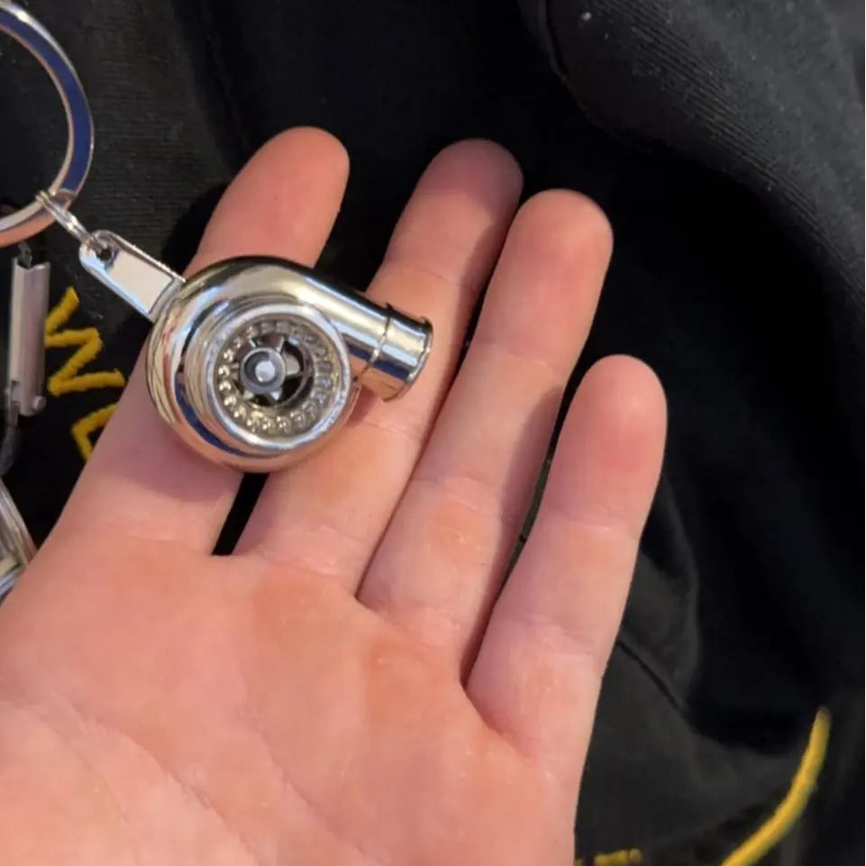 Metal Turbocharger Keychain - Spinning Mini Automotive Accessory
