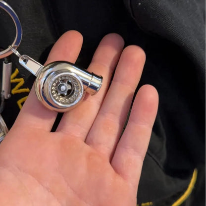 Metal Turbocharger Keychain - Spinning Mini Automotive Accessory