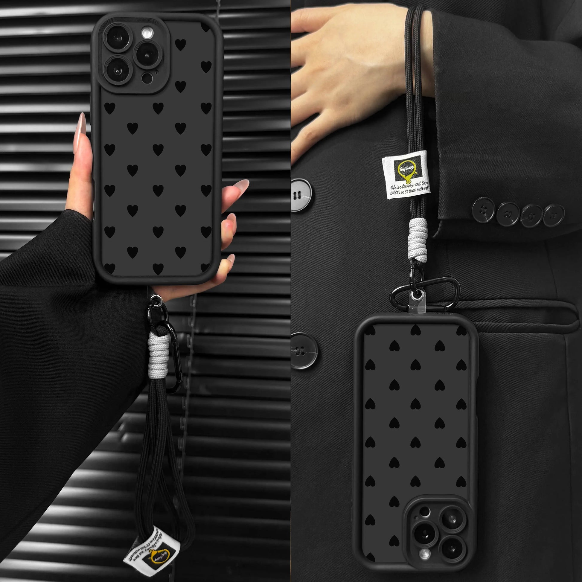 Stylish Heart Pattern Phone Case for iPhone and Samsung, Shockproof and Durable, Ideal for Girls. Model: Jy29A