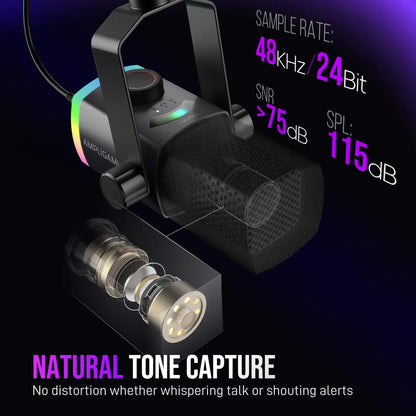 FIFINE Ultimate Streaming and Gaming Bundle: AM8Pro Microphone Kit, SC8 Audio Mixer, and H13 Headset