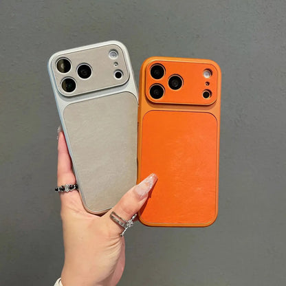 Feather-Patterned Full-Cover Leather Case for iPhone 17 Pro Max/16 Pro Max/15/14/13 - Elegant and Protective Accessory