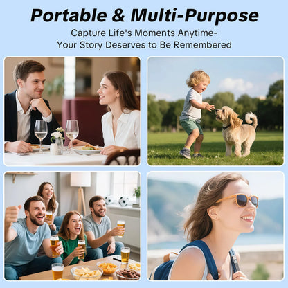 Portable Ultra HD Video Recorder with 180° Rotating Lens and Handheld Stabilizer, Ideal for Vlogging, Travel, and Daily Life, USB Rechargeable, Durable Design, Black