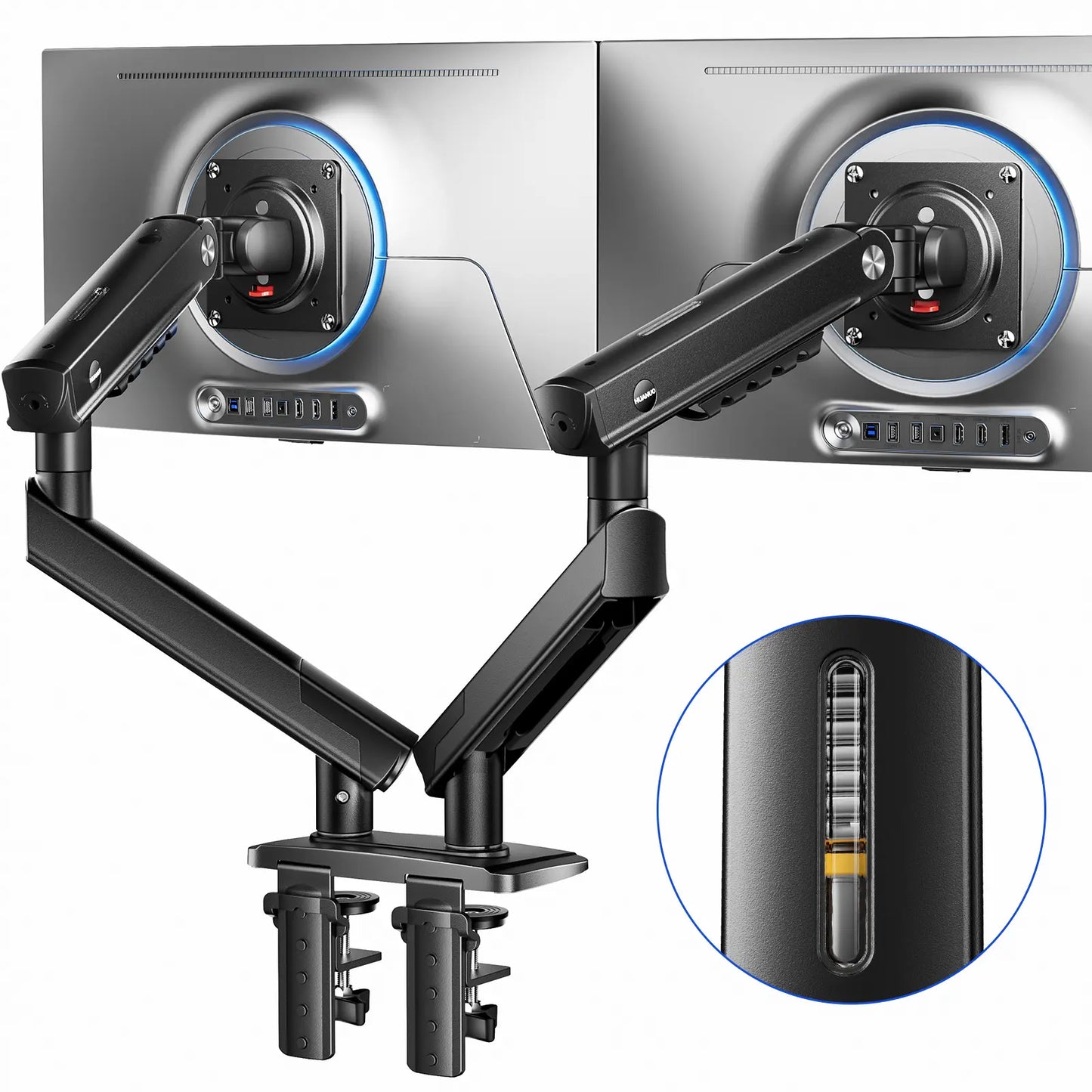 Flowlift Pro Monitor Arm – Dual & Single Screen Support (13-32”) with Mechaspring Technology, Instamount, Locksteady, and Precisionview for Optimal Gaming and Professional Use