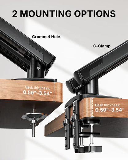 Flowlift Pro Monitor Arm – Dual & Single Screen Support (13-32”) with Mechaspring Technology, Instamount, Locksteady, and Precisionview for Optimal Gaming and Professional Use