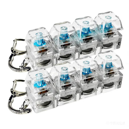 LED Keyboard Fidget Toy Keychain - 4-in-1 Stress Relief Button Clicker for Decompression and Relaxation