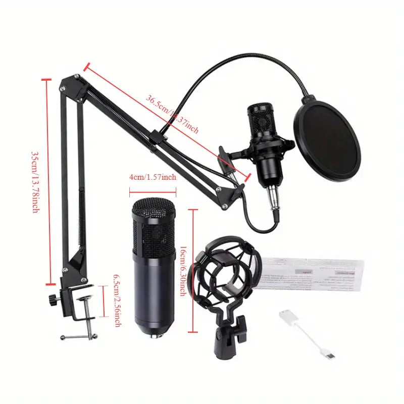 V8S Mixer Sound Card Bundle with Condenser Microphone - Professional Plug & Play Studio Equipment Set