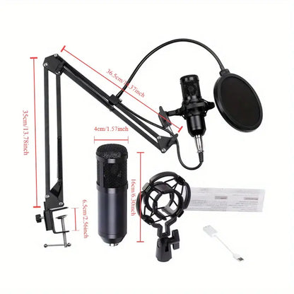 V8S Mixer Sound Card Bundle with Condenser Microphone - Professional Plug & Play Studio Equipment Set