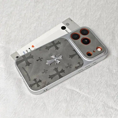 Premium Leather Cross-Pattern Phonecase Compatible with Iphone 17/16/15/14/13/Pro/Max ,3D Cross Vintage Phone Case | Shockproof Protective Cover Leather Material, and Drop Protection. Stylish and Suitable for Both Men and Women.Protective Case | Best Gift