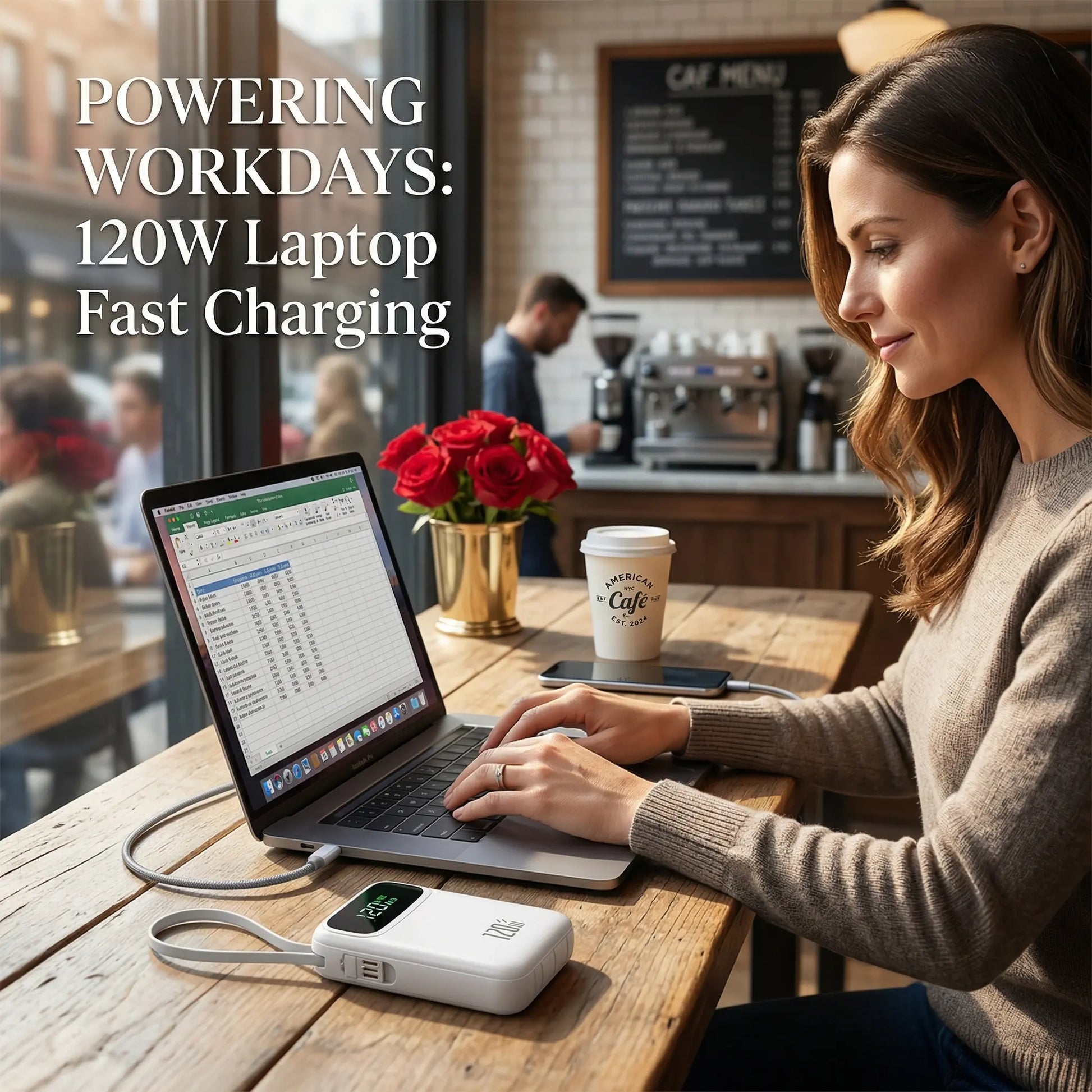 5000mAh Wireless Fast Charging Power Bank for iPhone 12–17 Pro/Pro Max, Compact and Portable Battery Pack