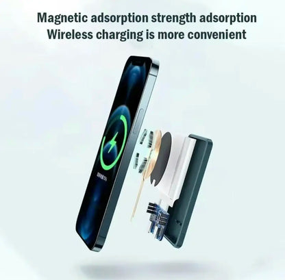 Magnetic Wireless Power Bank 10,000mAh with 15W Fast Charging - Slim Portable Charger for iPhone 12-17