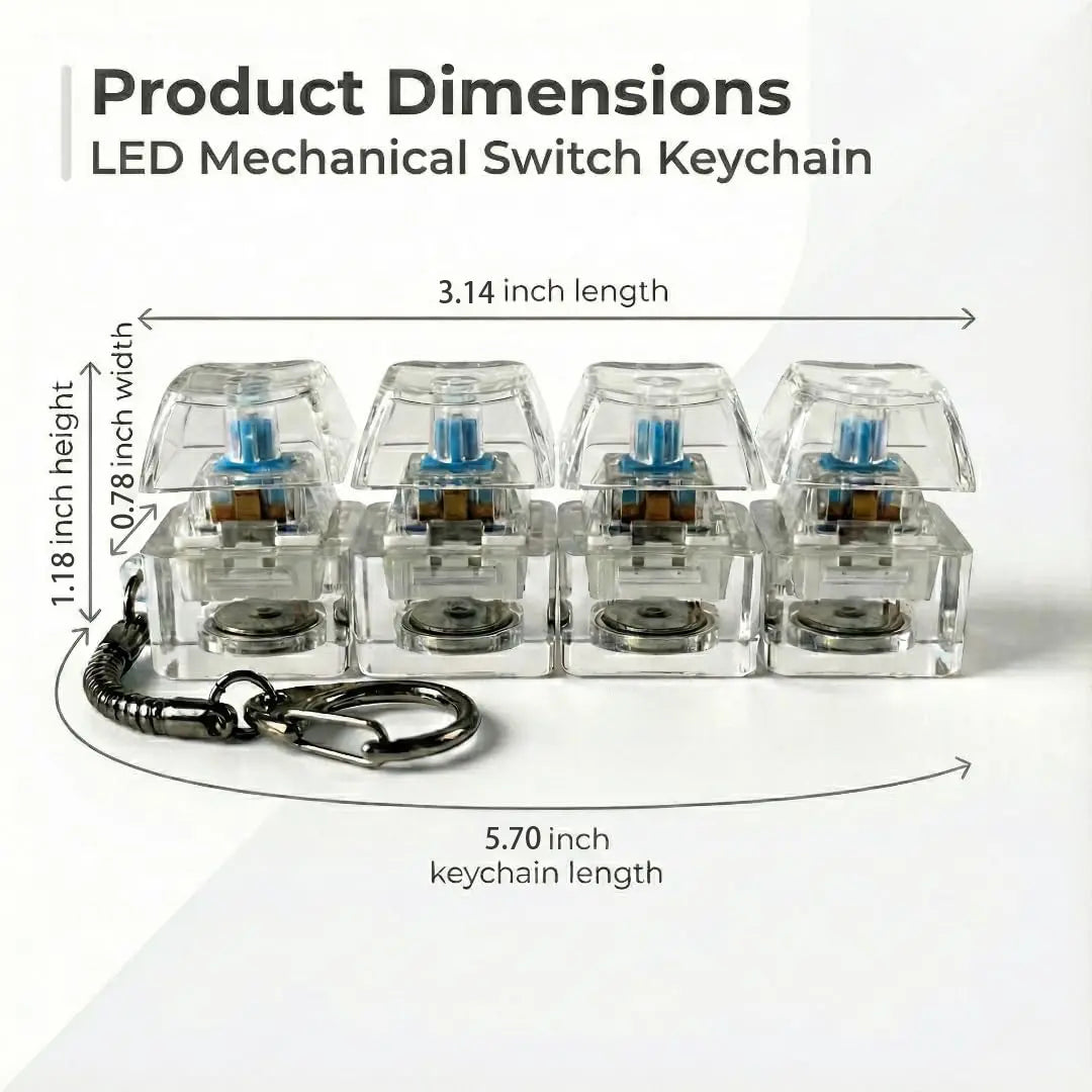 LED Keyboard Fidget Toy Keychain - 4-in-1 Stress Relief Button Clicker for Decompression and Relaxation