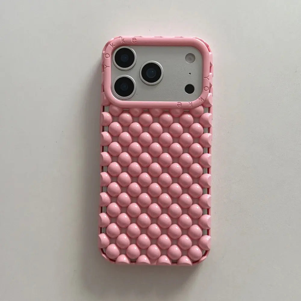 Electroplated Silver Bead Summer Cooling Case for iPhone 17 Pro Max, 16 Pro Max, 15, and 14 - Shockproof Soft Protective Cover for Aesthetic Smartphone Protection