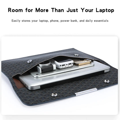 15.6-Inch Laptop Sleeve Padfolio and Document Organizer for MacBook, Notebook, and iPad - Slim, Scratch-Resistant Portfolio Case with Magnetic Closure for Office, School, and Travel - Ideal Gift for Students and Professionals
