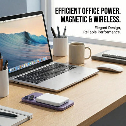 Magnetic Wireless Power Bank 10,000mAh with 15W Fast Charging - Slim Portable Charger for iPhone 12-17