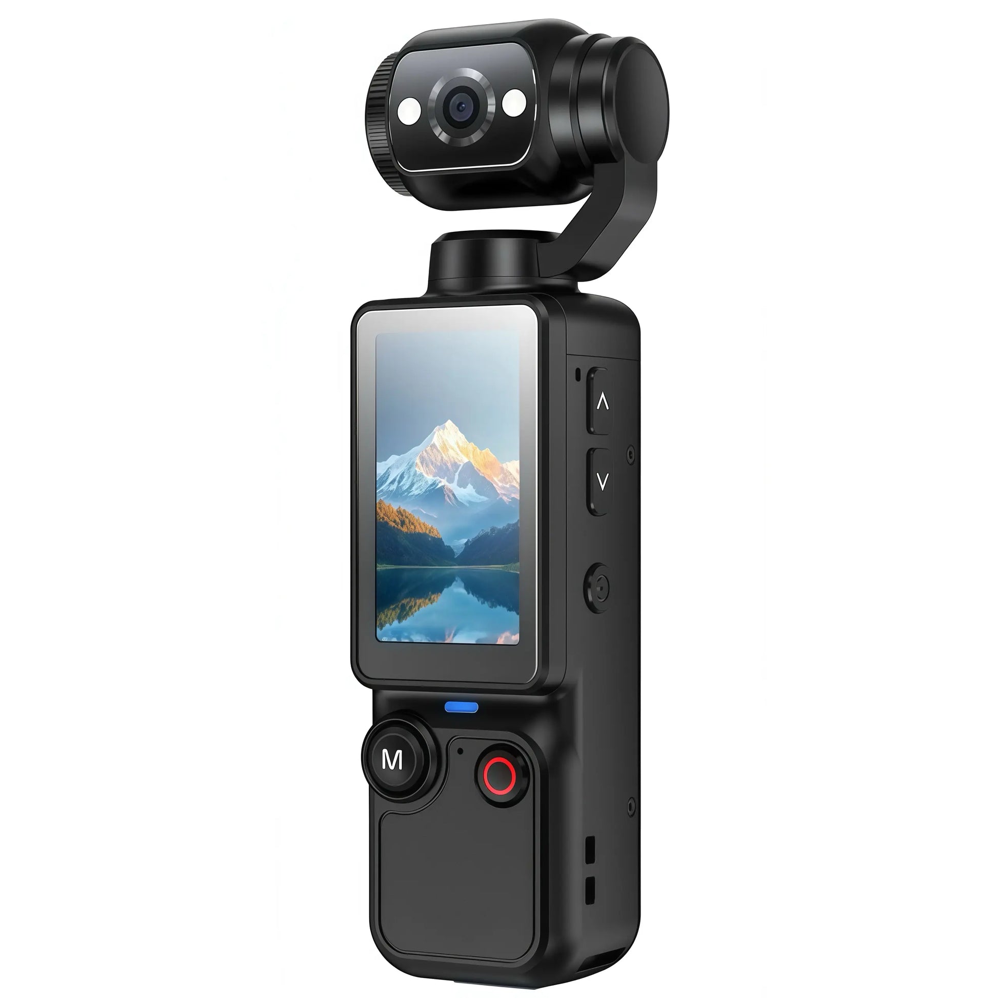 Portable Ultra HD Video Recorder with 180° Rotating Lens and Handheld Stabilizer, Ideal for Vlogging, Travel, and Daily Life, USB Rechargeable, Durable Design, Black