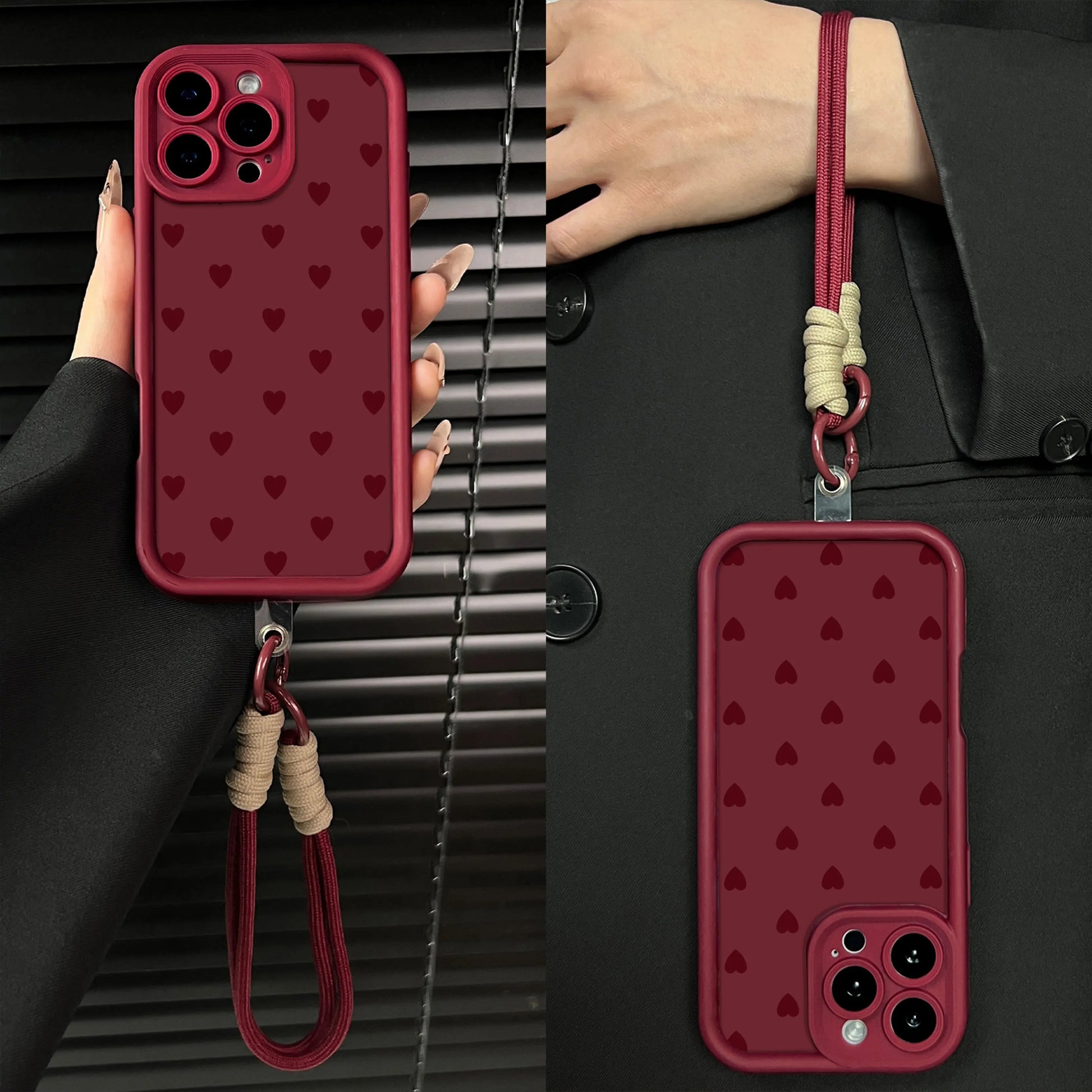 Stylish Heart Pattern Phone Case for iPhone and Samsung, Shockproof and Durable, Ideal for Girls. Model: Jy29A