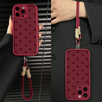 Stylish Heart Pattern Phone Case for iPhone and Samsung, Shockproof and Durable, Ideal for Girls. Model: Jy29A