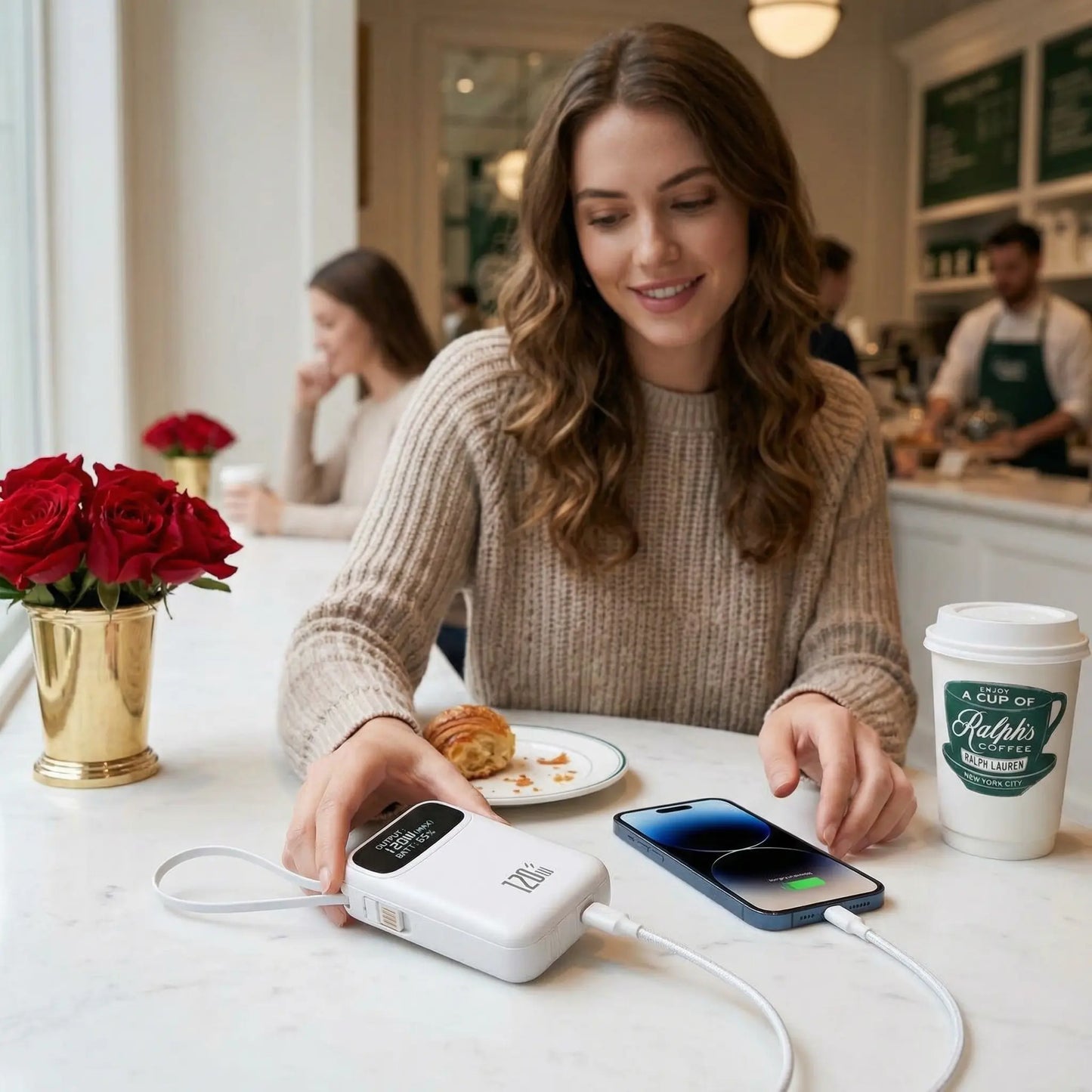 5000mAh Wireless Fast Charging Power Bank for iPhone 12–17 Pro/Pro Max, Compact and Portable Battery Pack