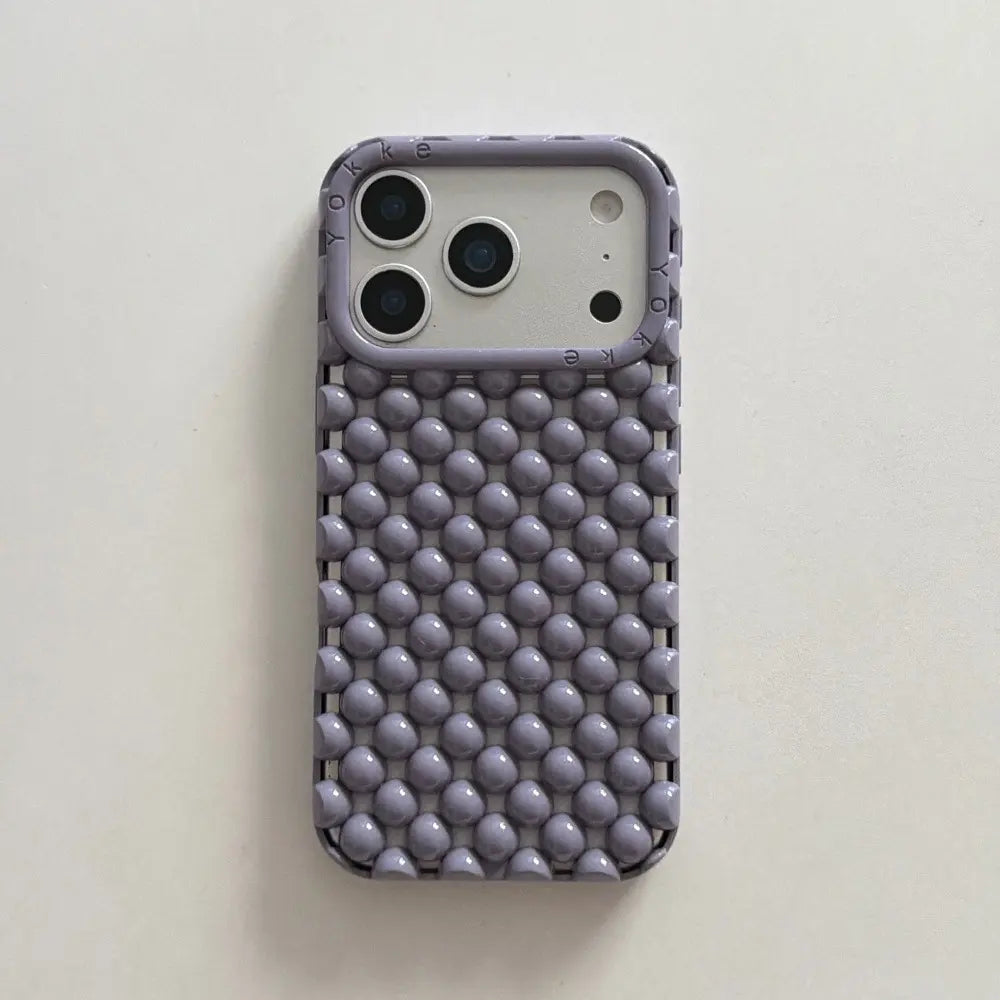 Electroplated Silver Bead Summer Cooling Case for iPhone 17 Pro Max, 16 Pro Max, 15, and 14 - Shockproof Soft Protective Cover for Aesthetic Smartphone Protection