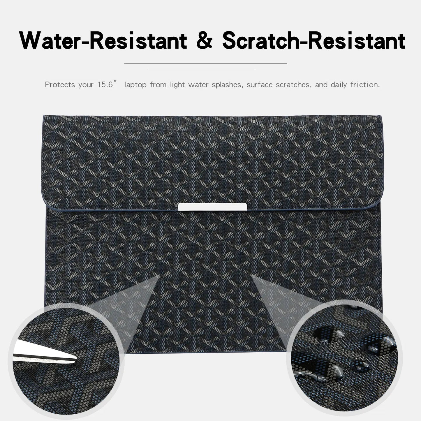 15.6-Inch Laptop Sleeve Padfolio and Document Organizer for MacBook, Notebook, and iPad - Slim, Scratch-Resistant Portfolio Case with Magnetic Closure for Office, School, and Travel - Ideal Gift for Students and Professionals