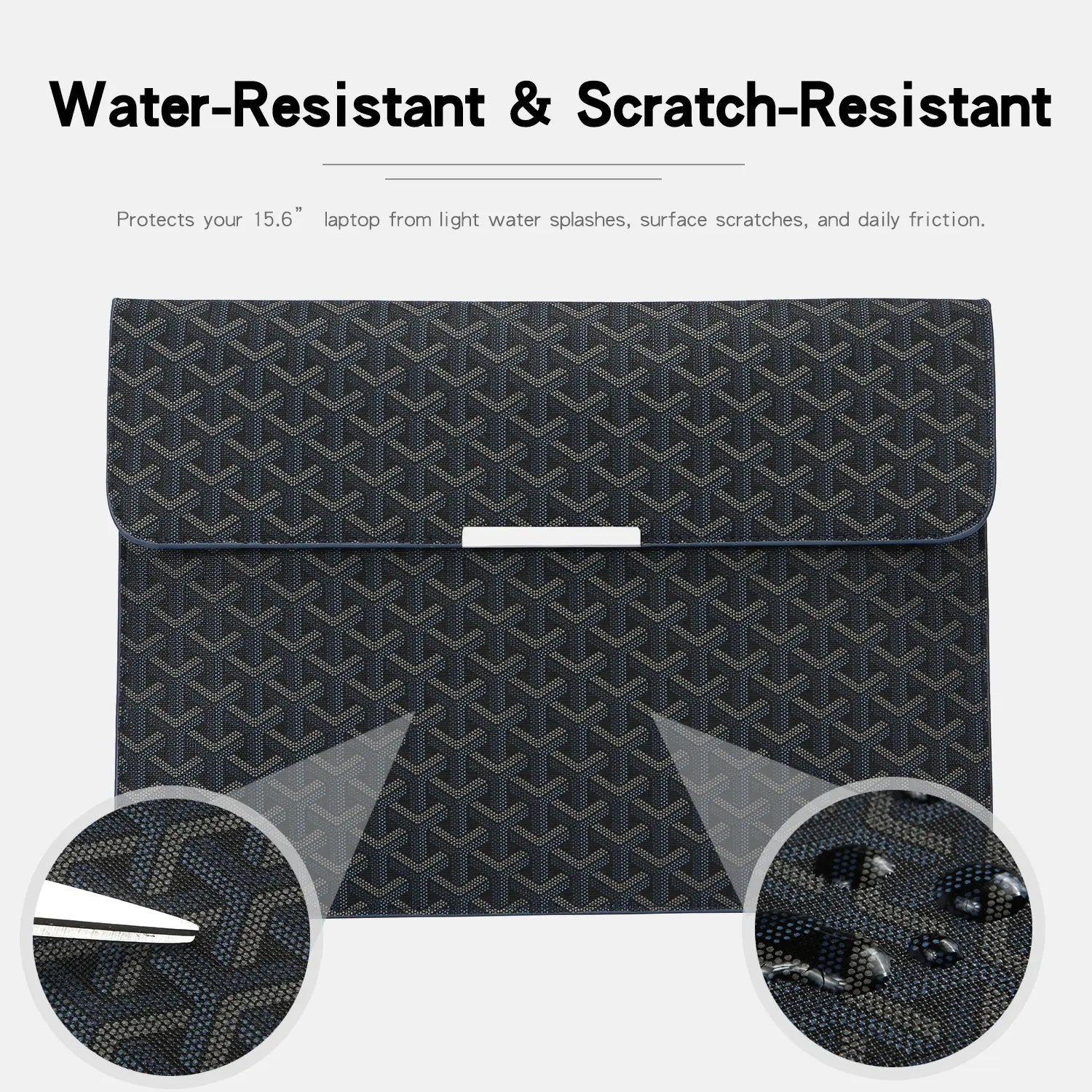 15.6-Inch Laptop Sleeve Padfolio and Document Organizer for MacBook, Notebook, and iPad - Slim, Scratch-Resistant Portfolio Case with Magnetic Closure for Office, School, and Travel - Ideal Gift for Students and Professionals