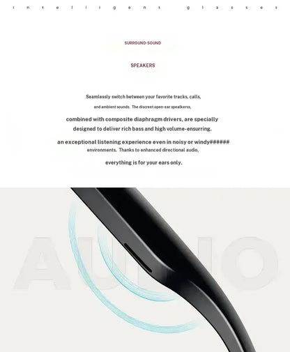 AI-Enhanced Smart Glasses with 8MP Light-Sensitive Lenses, Touch and Button Controls, Bluetooth Connectivity, Real-Time Translation, and Video Recording Features
