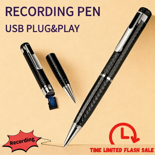 Smart Digital Pen with Refillable Metal Body, Portable Voice Activated Recorder with Noise Reduction for High-Precision Audio Recording and USB Connectivity