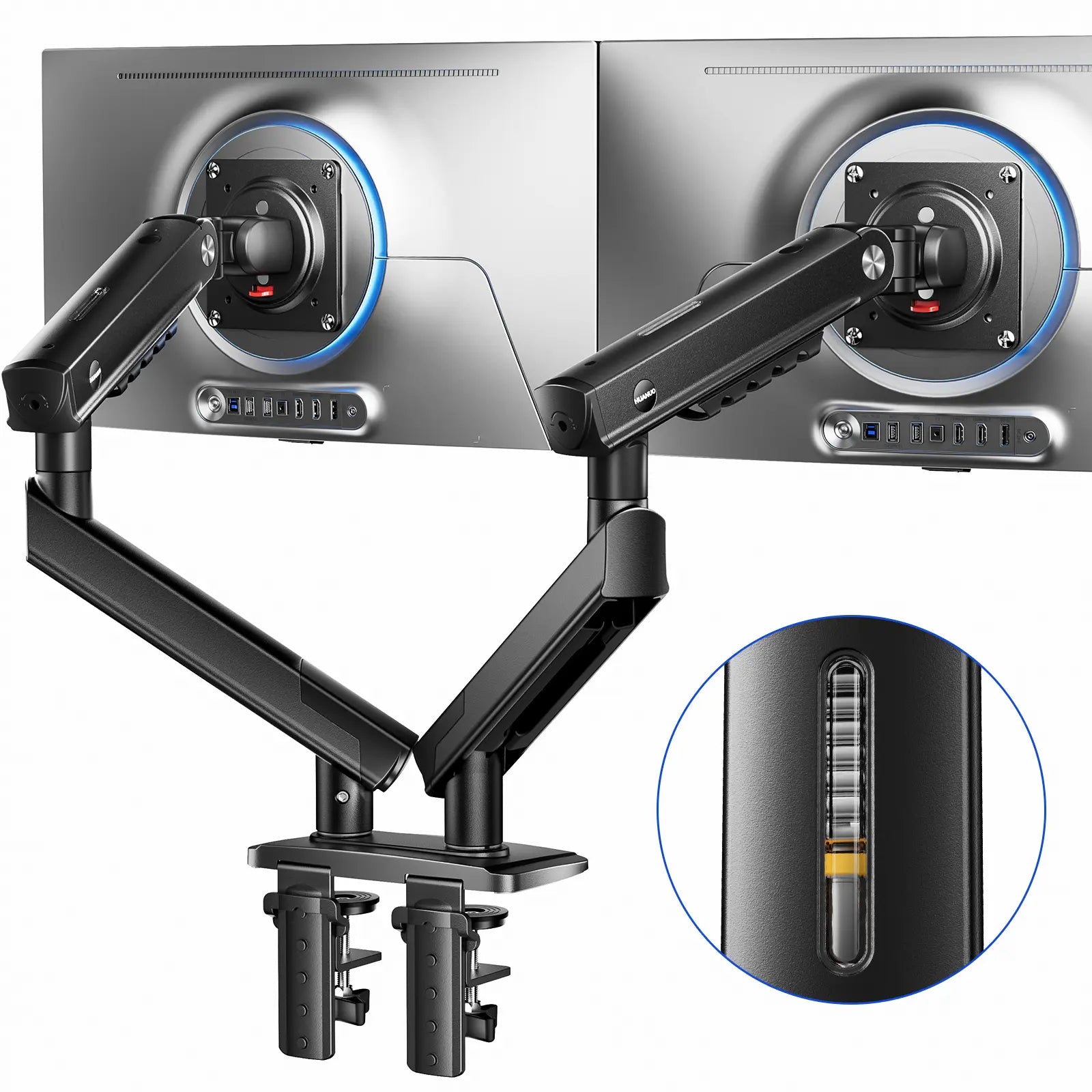 Flowlift Pro Monitor Arm – Dual & Single Screen Support (13-32”) with Mechaspring Technology, Instamount, Locksteady, and Precisionview for Optimal Gaming and Professional Use