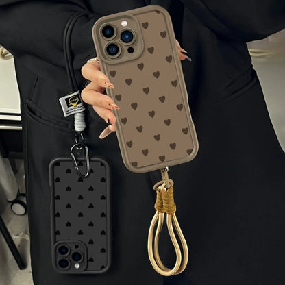 Stylish Heart Pattern Phone Case for iPhone and Samsung, Shockproof and Durable, Ideal for Girls. Model: Jy29A