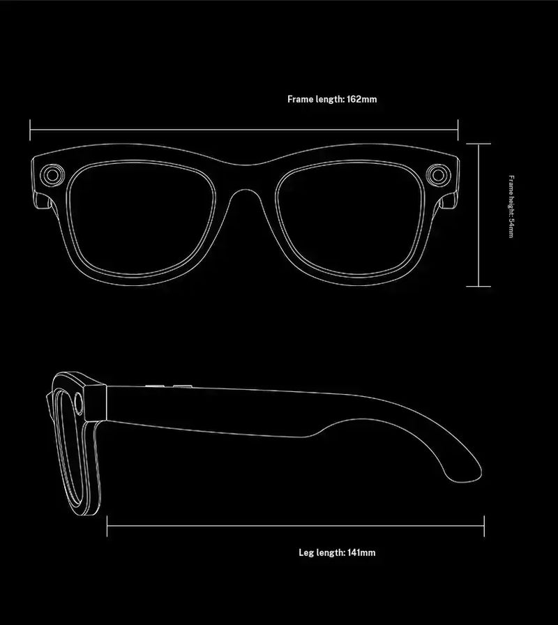 AI-Enhanced Smart Glasses with 8MP Light-Sensitive Lenses, Touch and Button Controls, Bluetooth Connectivity, Real-Time Translation, and Video Recording Features