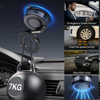 Magnetic Suction Phone Holder - Foldable and Retractable Hands-Free Mount for Car, Gym, and Smooth Surfaces, Compatible with All Smartphones
