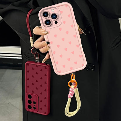 Stylish Heart Pattern Phone Case for iPhone and Samsung, Shockproof and Durable, Ideal for Girls. Model: Jy29A