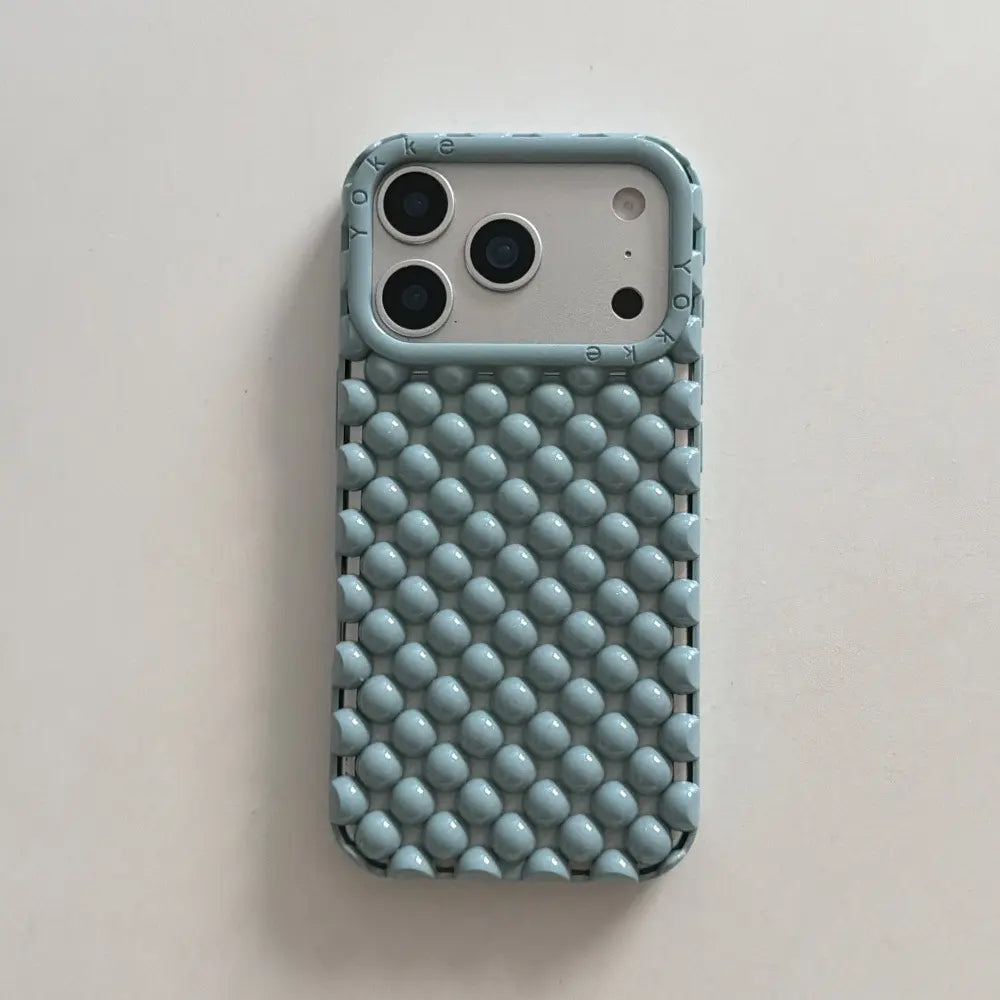 Electroplated Silver Bead Summer Cooling Case for iPhone 17 Pro Max, 16 Pro Max, 15, and 14 - Shockproof Soft Protective Cover for Aesthetic Smartphone Protection